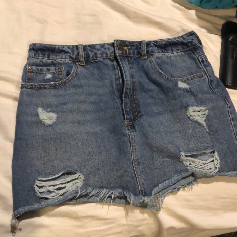 A denim skirt